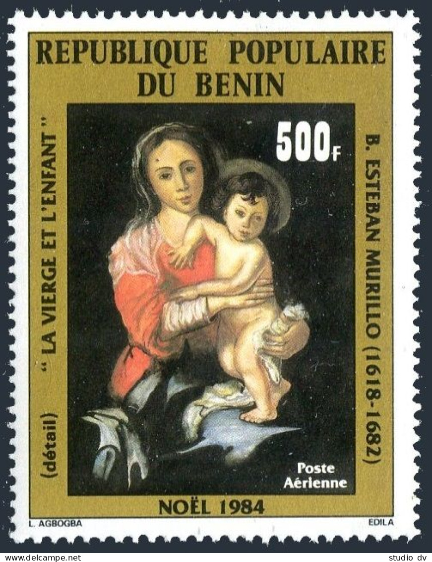 Benin C327, MNH. Michel . Christmas 1984. Virgin And Child By Murillo. - Benin – Dahomey (1960-...)