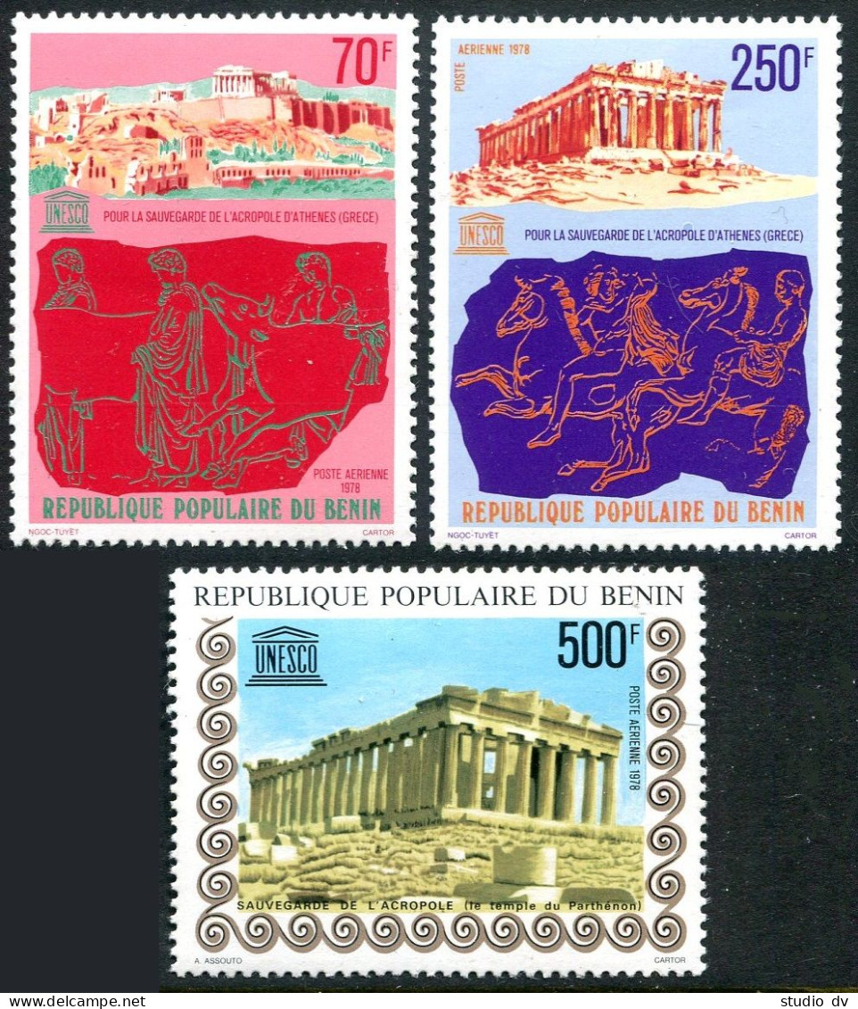 Benin C282-C284, MNH. Mi . Save The Parthenon In Athens Campaign, 1978. - Bénin – Dahomey (1960-...)