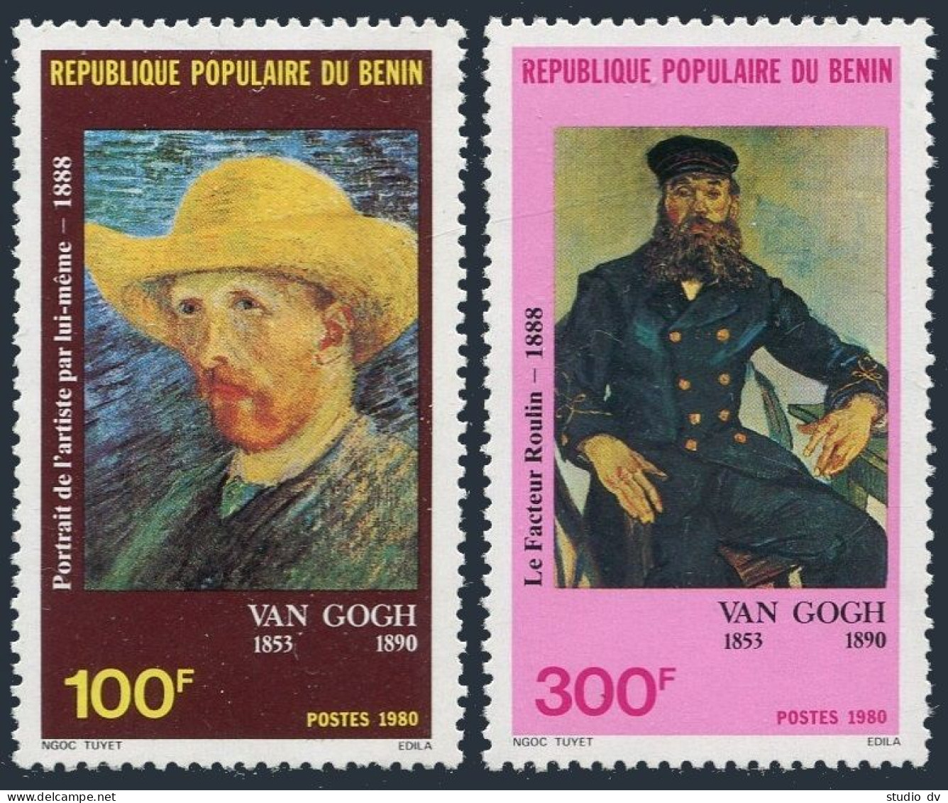 Benin 497-498, MNH. Michel 251-252. Vincent Van Gogh, 1853-1890, Artist, 1980. - Benin - Dahomey (1960-...)