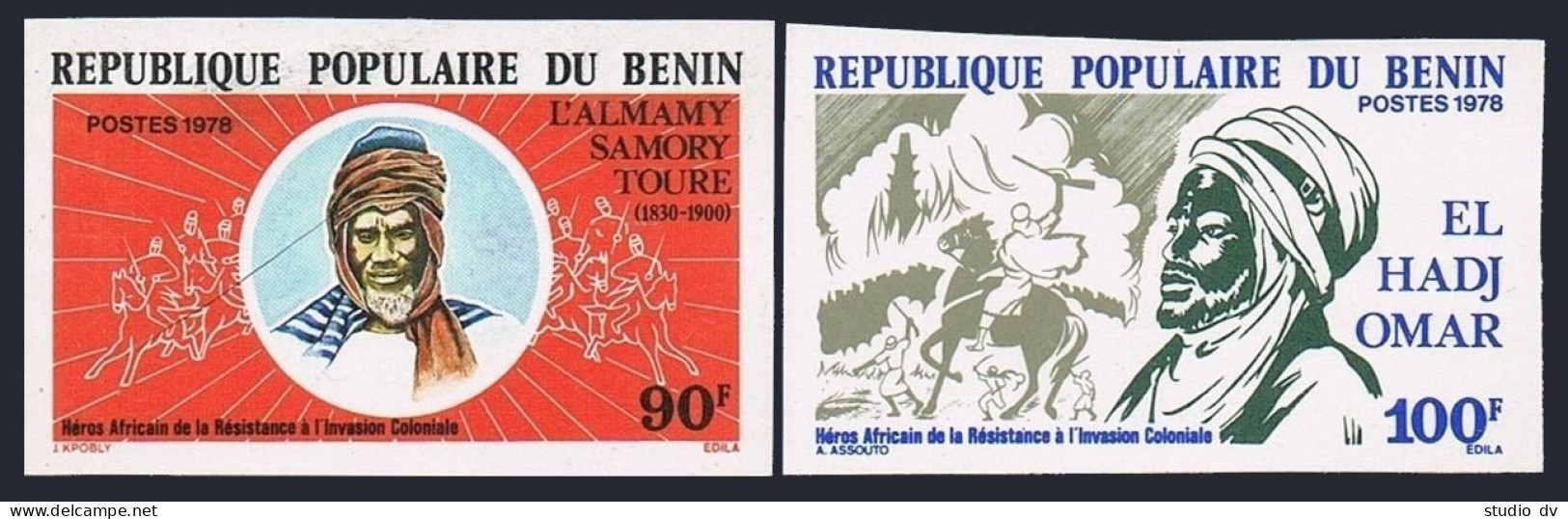Benin 394-395 Imperf,MNH.Mi 120-130. L'Almamy Samory Toure, Ed Hadj Omar, 1978. - Benin – Dahomey (1960-...)