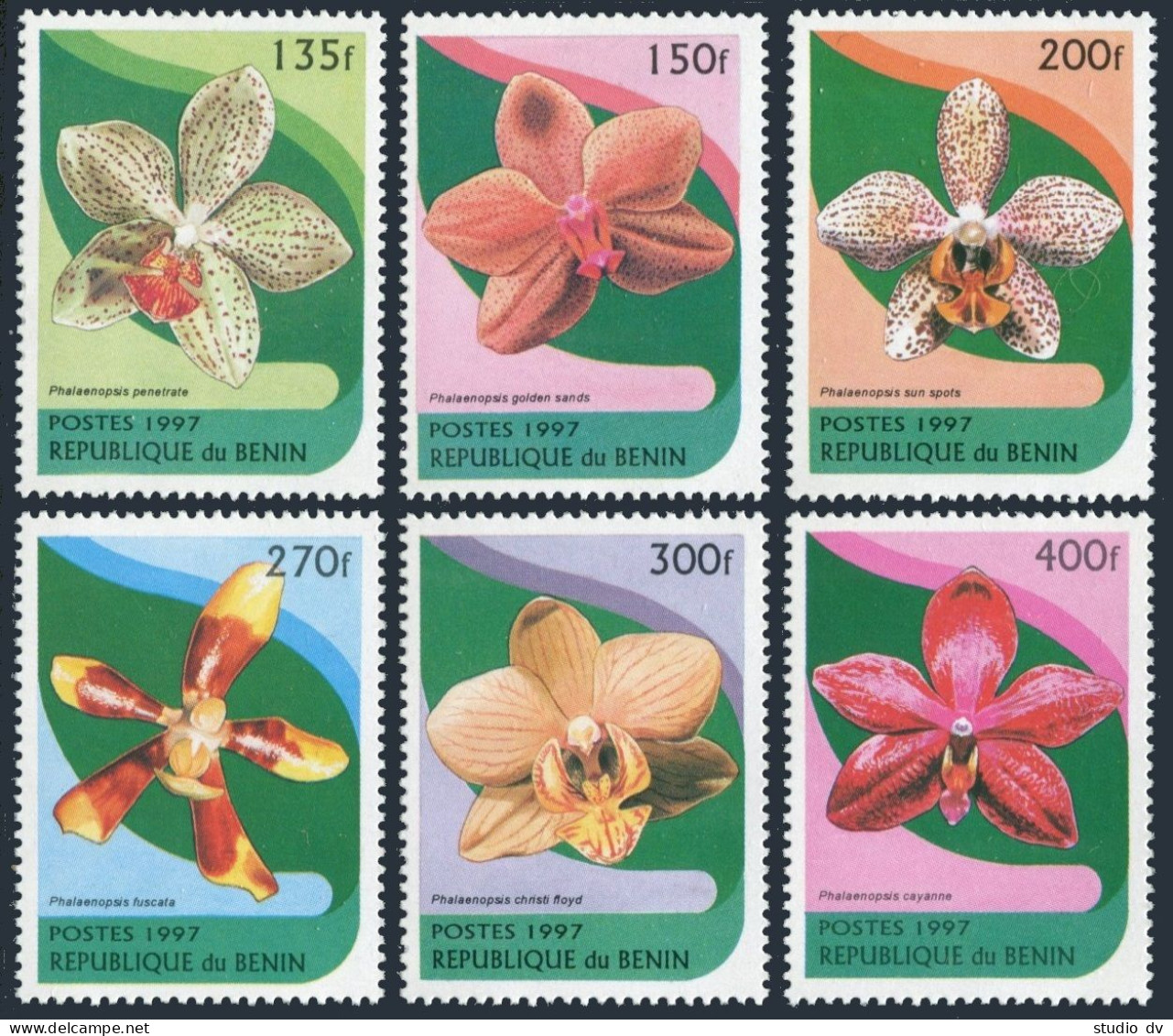 Benin 973-978, MNH. Michel 943-948. Orchids 1997. - Bénin – Dahomey (1960-...)