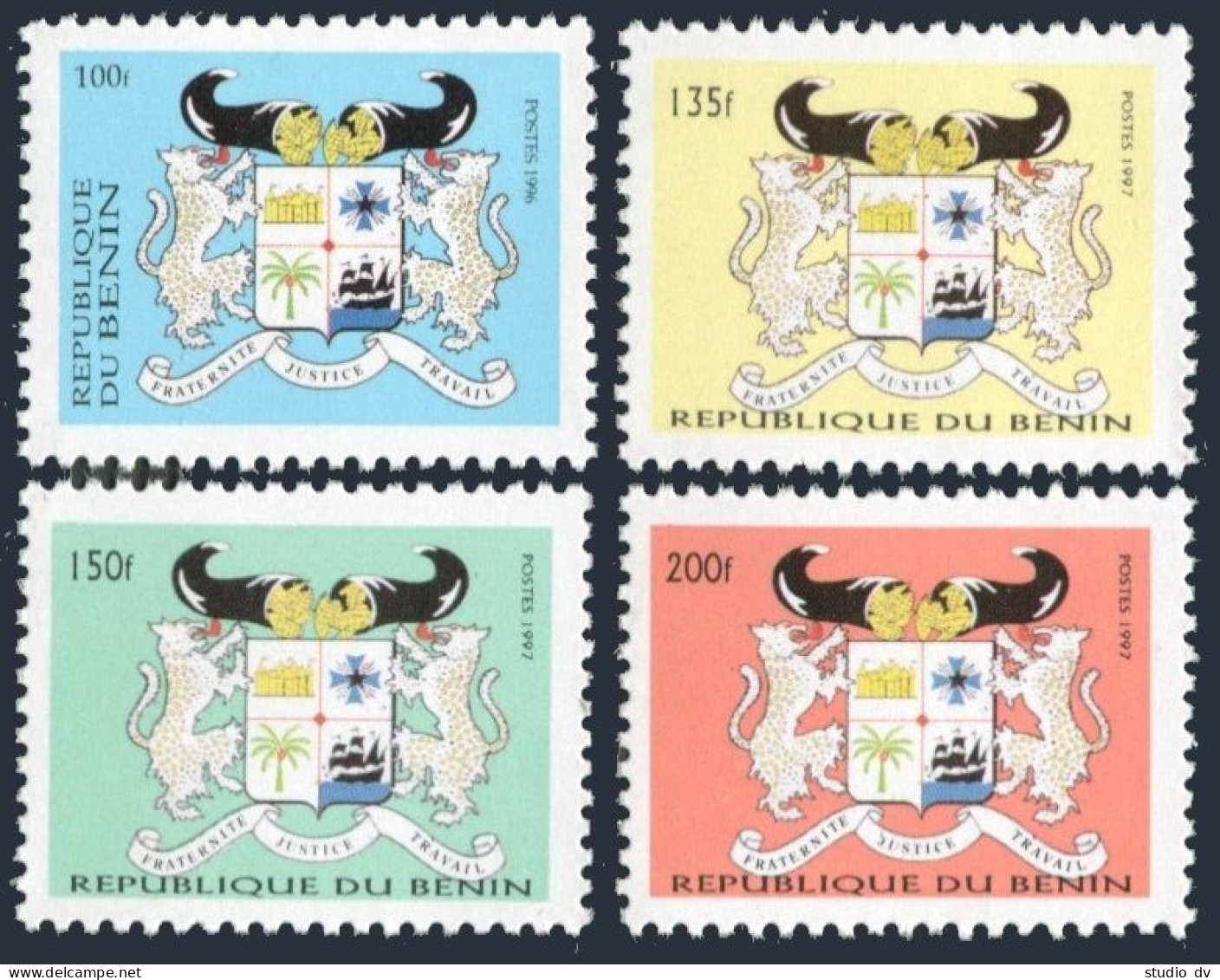 Benin 948-951, MNH. Michel 904,926-928. Coat Of Arms, 1996-1997. - Benin - Dahomey (1960-...)