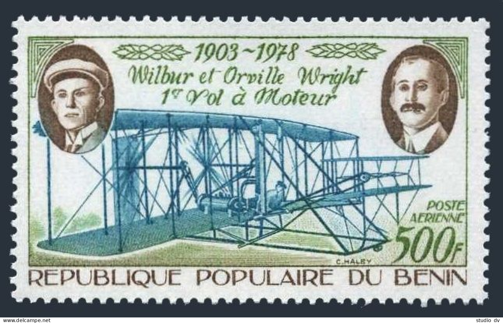 Benin C287,MNH.Michel 169. Brothers Wright And Flyer,1st Flight,75th Ann.1978. - Bénin – Dahomey (1960-...)
