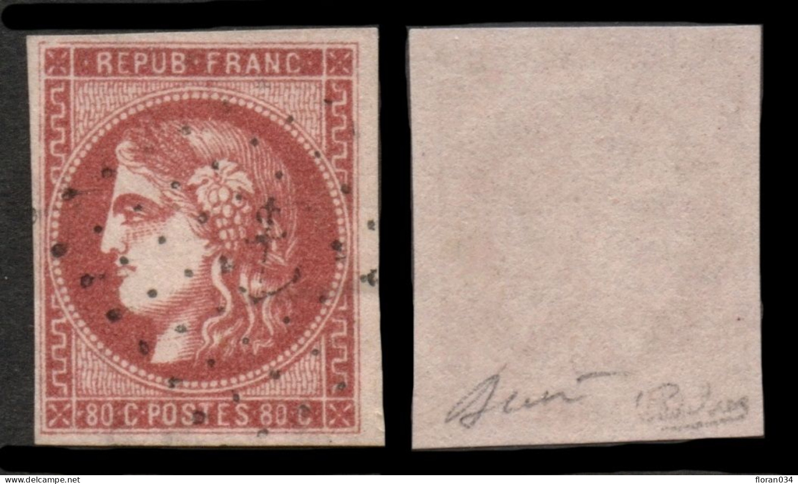 France N° 49 Obl. Ancre - TB Margé - Signé Calves - Cote 550 Euros - TB Qualité - 1870 Emission De Bordeaux