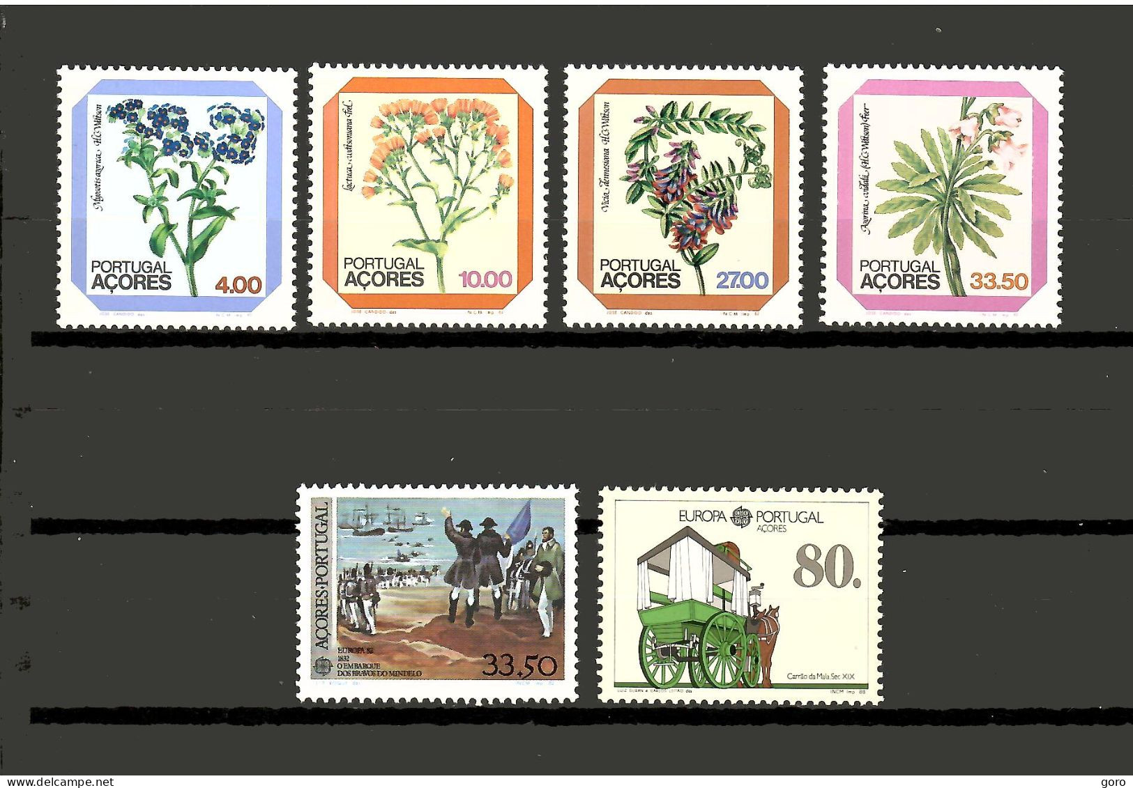 Açores  1982-88  .-   Y&T  Nº   338/341-342-379   ** - Azores