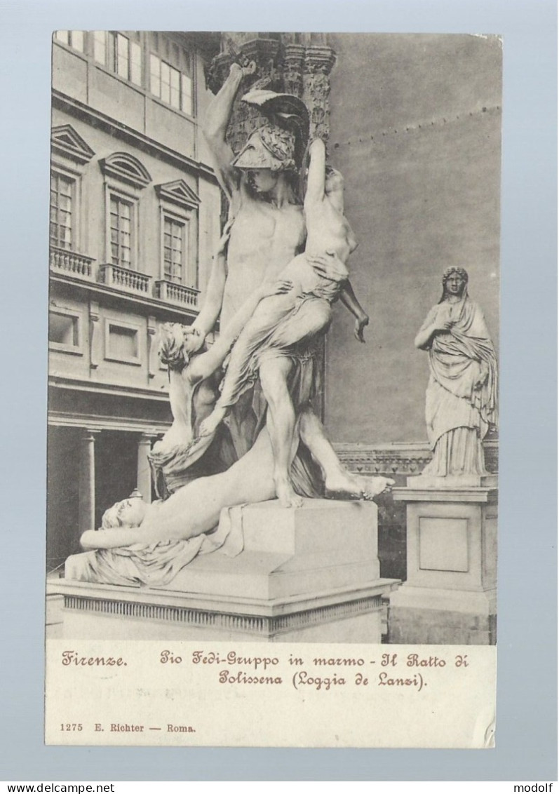 CPA - Arts - Sculptures - Firenze - Pio Efi-Gruppo In Marmo - Il Ratto Di Polissena (Loggia De Lansi) - Non Circulée - Sculptures