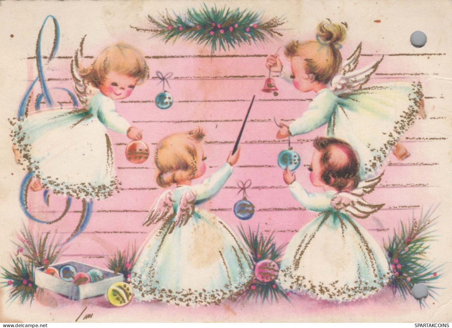 ANGELO Buon Anno Natale Vintage Cartolina CPSM #PAS766.A - Anges