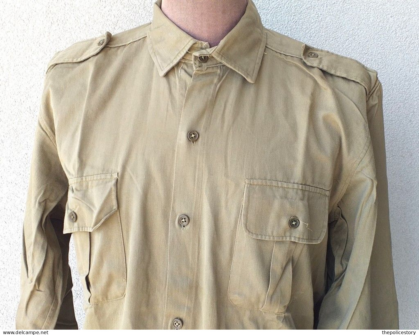 Camicia Kaki Esercito Italiano Primissimo Modello Anni '50 Originale Rara Tg. L - Divise