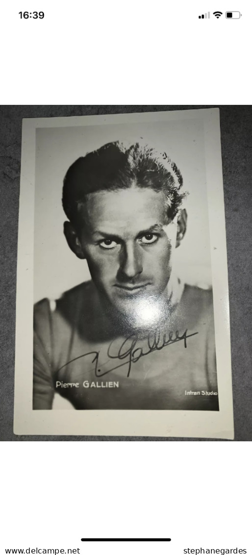 Carte Postale Cyclisme Pierre Gallien Dédicacée Photo Intran Studio - Cycling