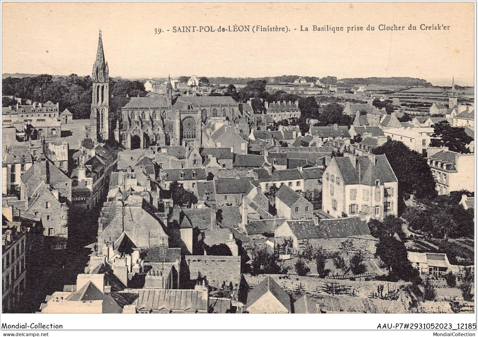 AAUP7-29-0601 - SAINT-POL-DE-LEON - La Basilique Prise Du Clocher  Du Creisker - Saint-Pol-de-Léon