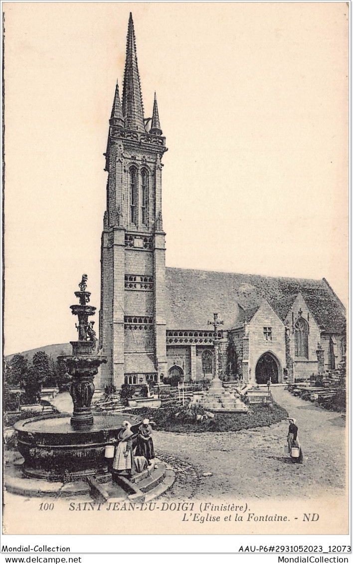 AAUP6-29-0545 - SAINT-JEAN-DU-DOIGT - L'Eglise Et La Fontaine  - Saint-Jean-du-Doigt