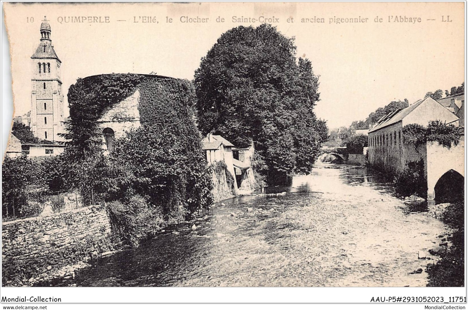 AAUP5-29-0382 - QUIMPERLE - L'Ellee -Le  Clocher De Saint Croix  Et Ancien Pigeonnier De L'Abbaye - Quimperlé