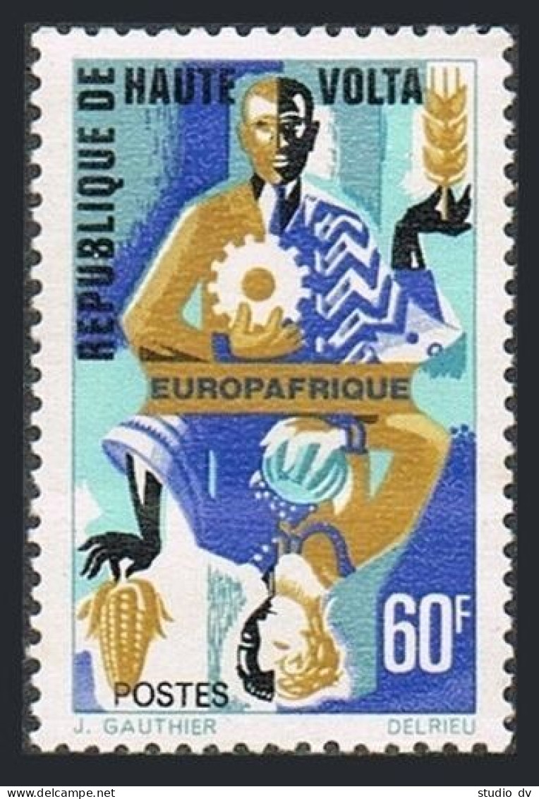 Burkina Faso 176, MNH. Mi 211. EUROPAFRICA-1967. Symbols: Agriculture, Industry. - Burkina Faso (1984-...)