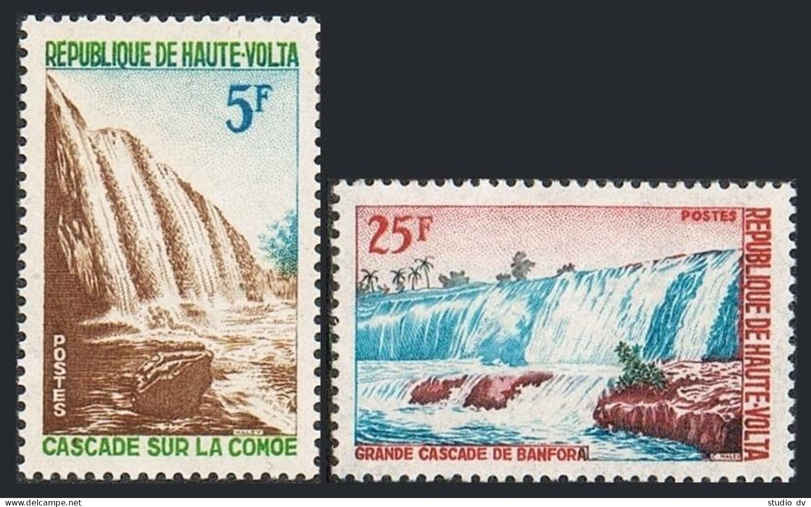 Burkina Faso 139-140, MNH. Michel 162-163. Comoe, Banfora Waterfalls, 1965. - Burkina Faso (1984-...)