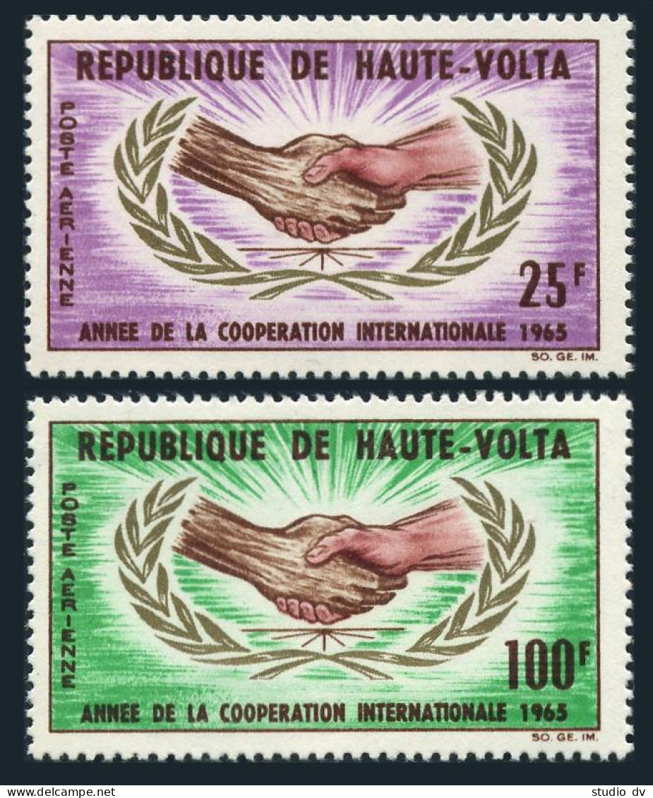 Burkina Faso C23-C24, Lightly Hinged. Michel 165-166. Cooperation Year ICY-1965. - Burkina Faso (1984-...)