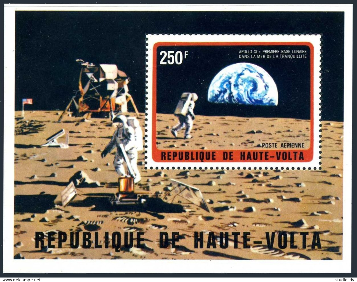 Burkina Faso C135-C139, C140, MNH. Michel 427-431,Bl.11. Moon Exploration, 1973. - Burkina Faso (1984-...)