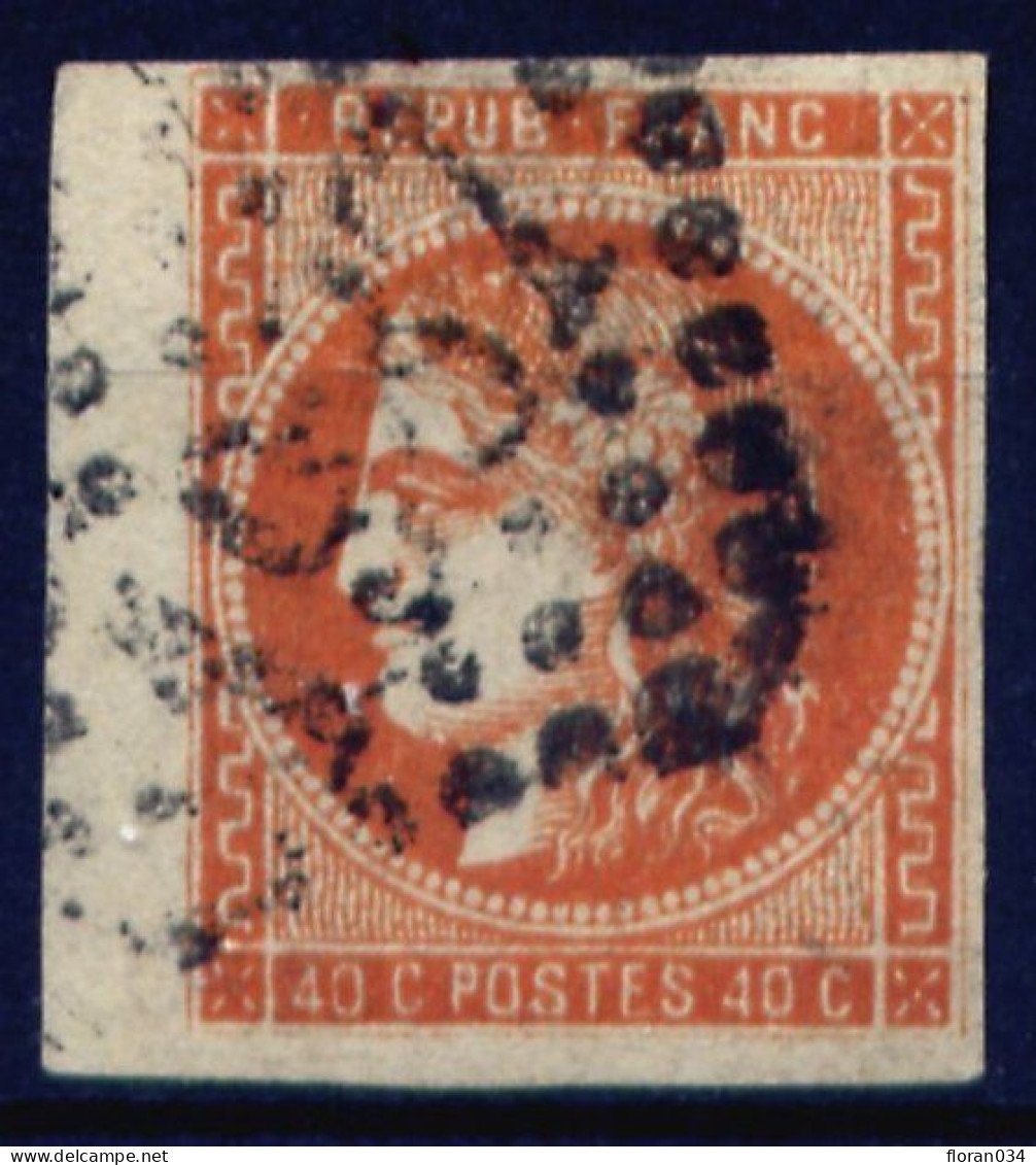 France N° 48 BdF Gauche Obl. GC - Signé Calves - Cote + 160 Euros - TTB Qualité - 1870 Emission De Bordeaux