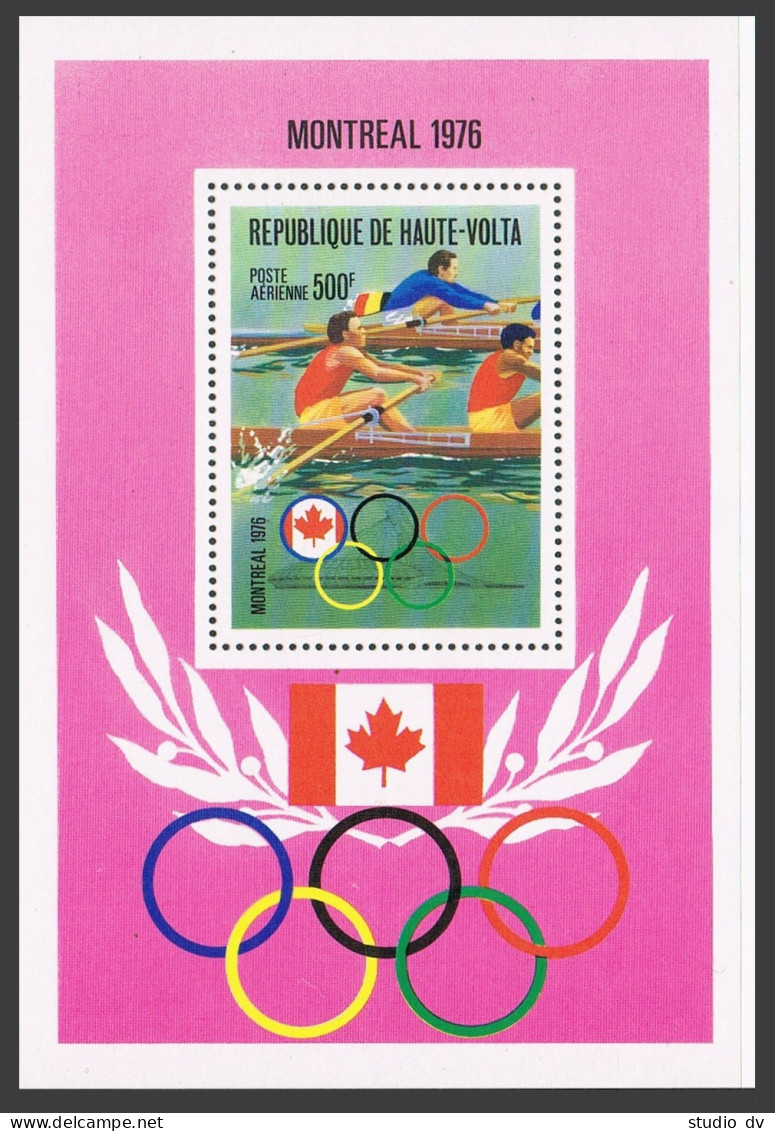 Burkina Faso C233,MNH.Michel 622 Bl.41. Olympics Montreal-1976.Men Sculls. - Burkina Faso (1984-...)