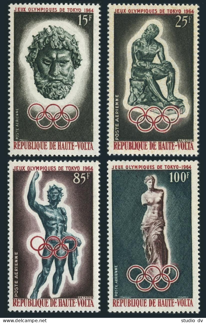 Burkina Faso C14-C17,C17a,MNH.Mi 148-151,Bl.1.Olympics Tokyo-64.Greek Sculptures - Burkina Faso (1984-...)