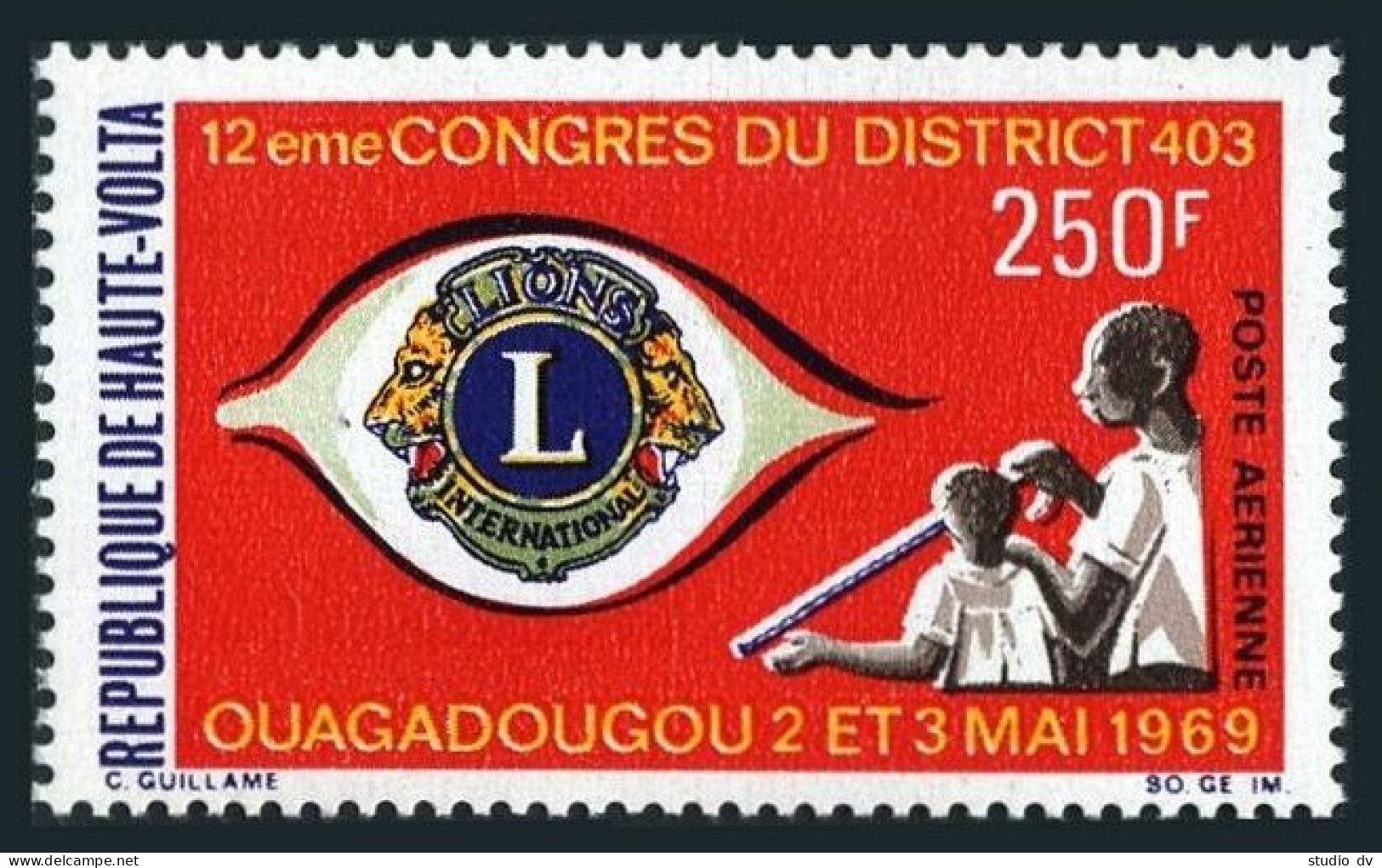 Burkina Faso C65,MNH.Michel 261. Lions International,12th Congress,1969. - Burkina Faso (1984-...)