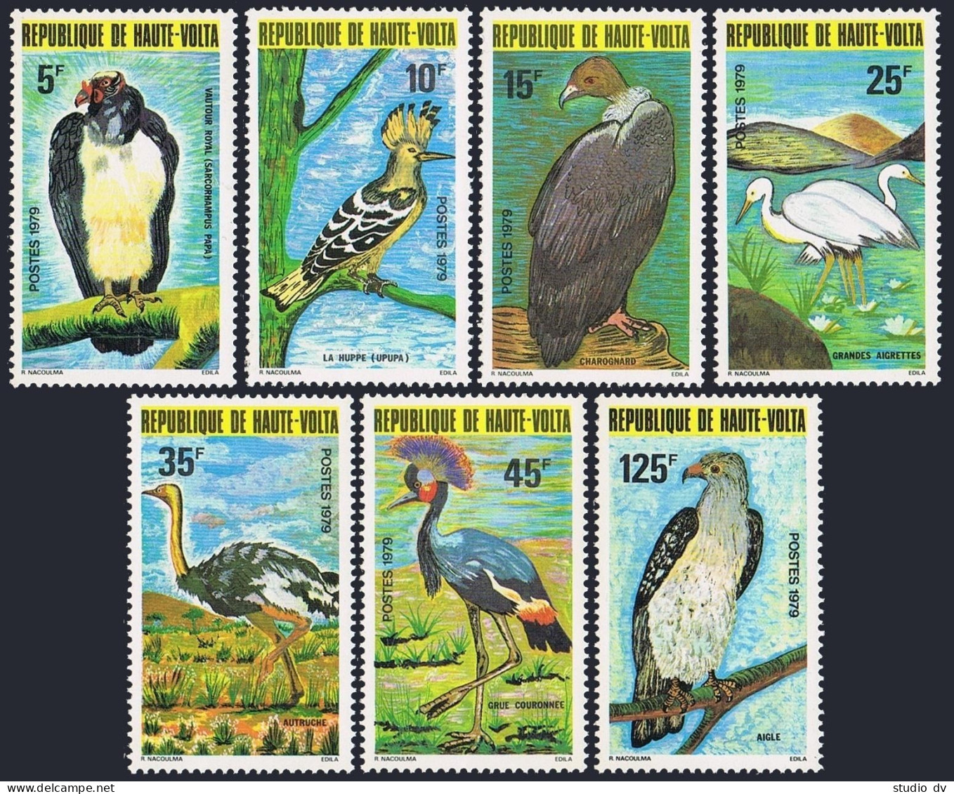 Burkina Faso 515-521, MNH. Michel 769-775. Birds 1979. - Burkina Faso (1984-...)