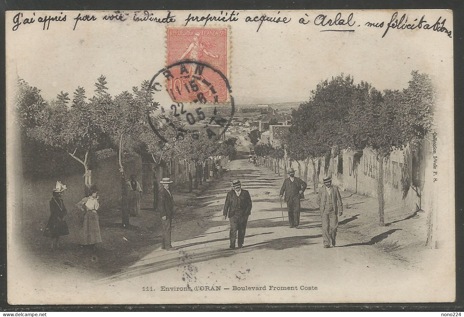 Carte P De 1905 ( Environs D'Oran / Boulevard Froment Coste ) - Oran