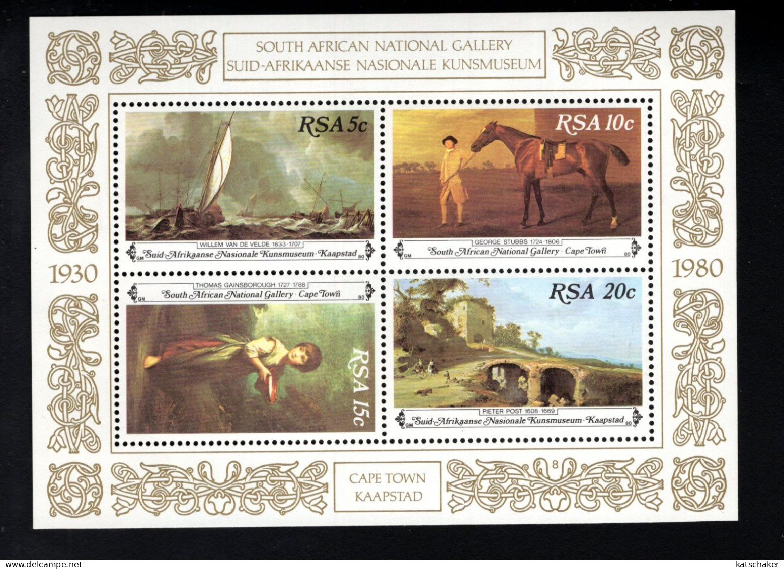 2031919397 1980 SCOTT 541A (XX)  POSTFRIS MINT NEVER HINGED - PAINTINGS - NATL GALLERY 50TH ANNIV - Unused Stamps