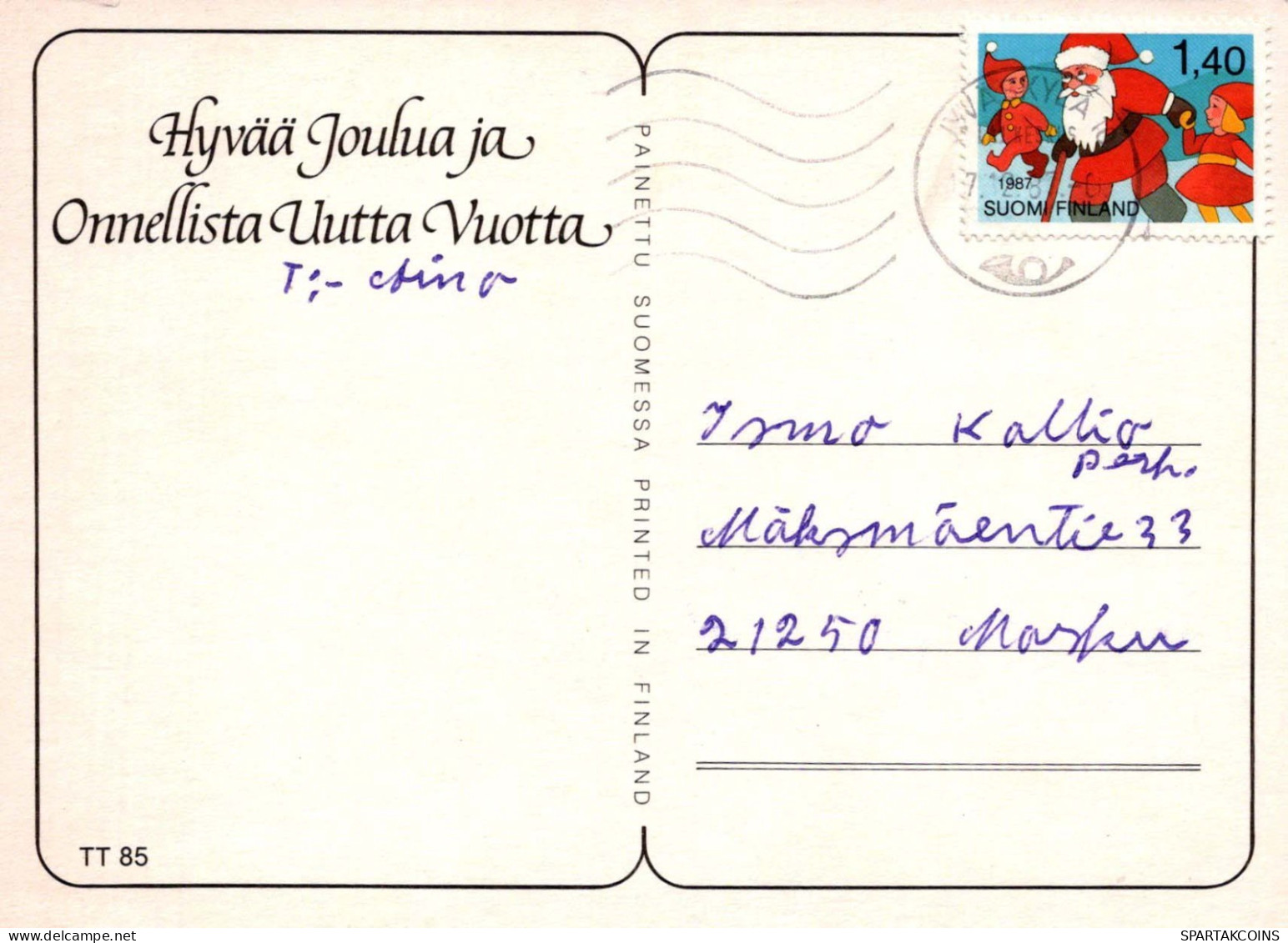 SANTA CLAUS Happy New Year Christmas GNOME Vintage Postcard CPSM #PBA961.A - Santa Claus