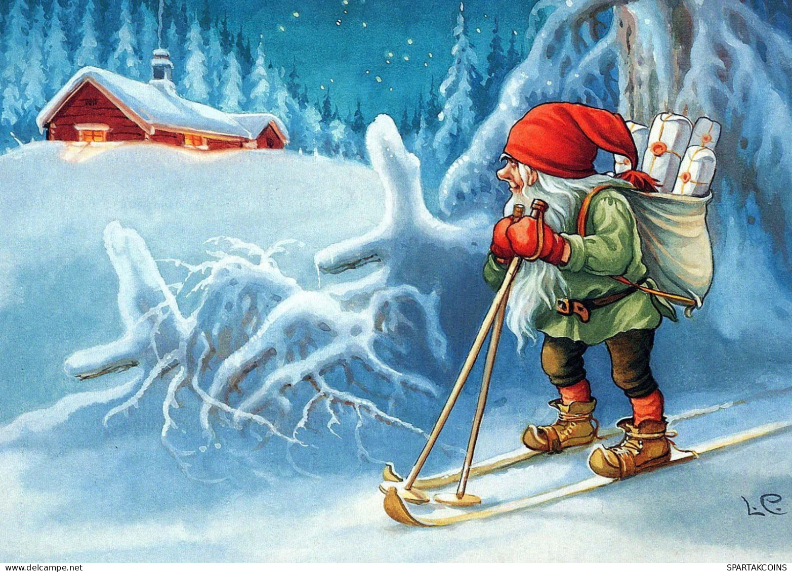 WEIHNACHTSMANN SANTA CLAUS Neujahr Weihnachten GNOME Vintage Ansichtskarte Postkarte CPSM #PBA740.A - Santa Claus