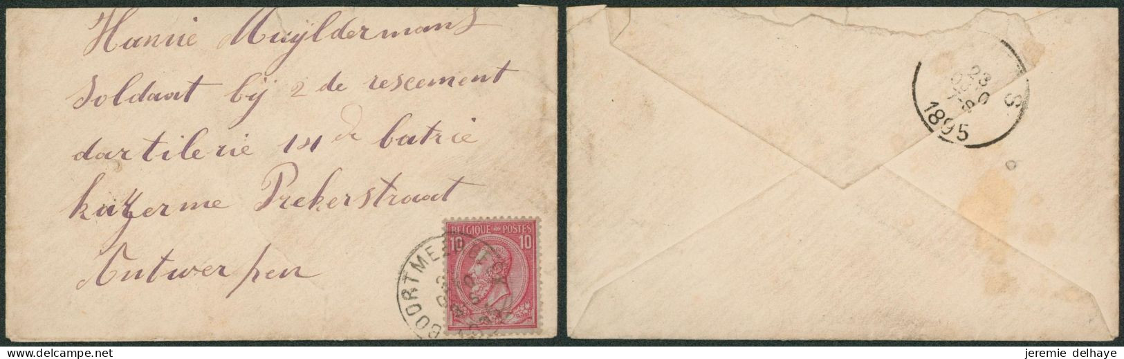 émission 1884 - N°46 Sur Lettre Obl Simple Cercle "Boortmeerbeek" > Antwerpen - 1884-1891 Leopoldo II