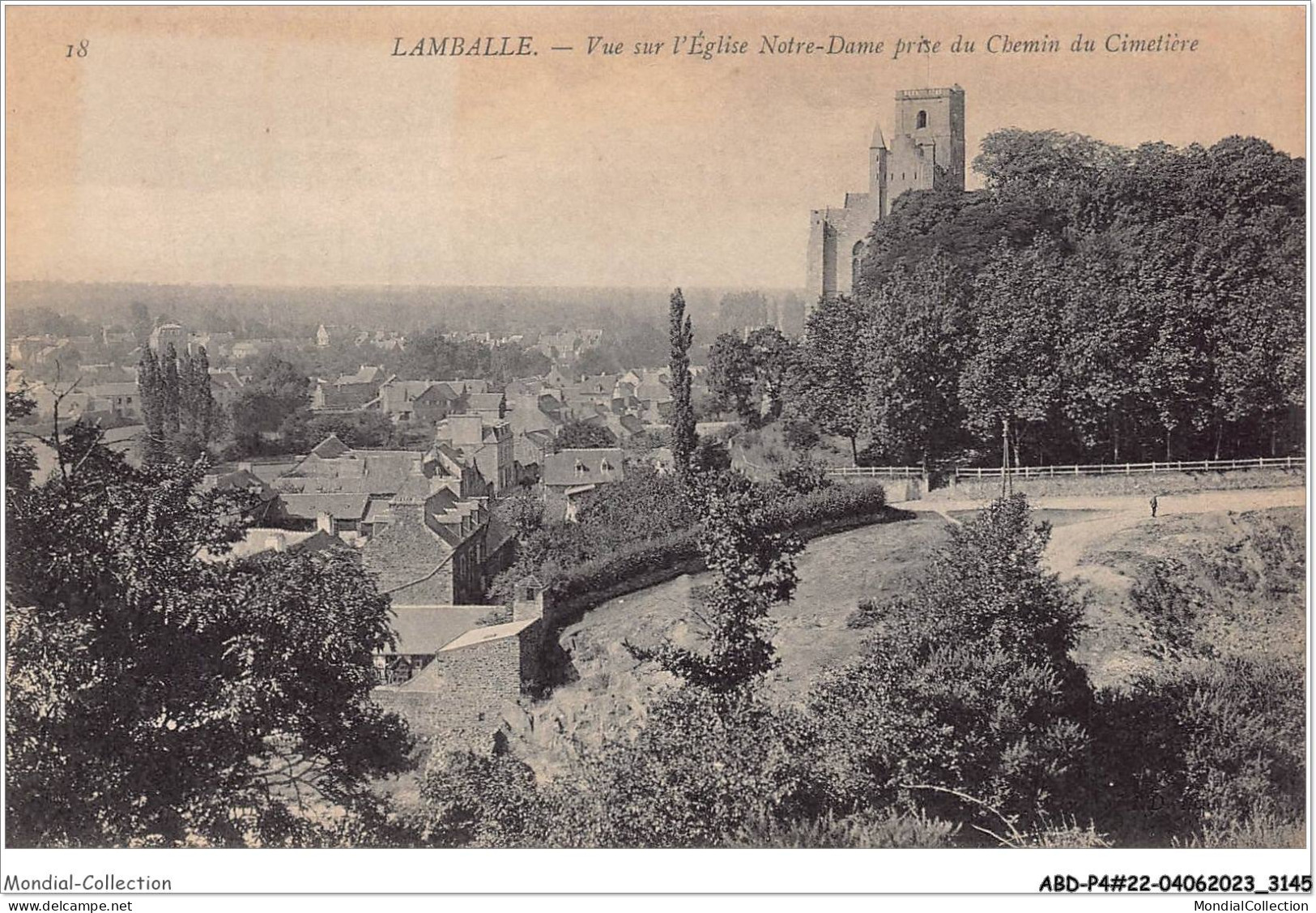 ABDP4-22-0320 - LAMBALLE - Vue De L'Eglise Notre Dame Prise Du Chemin Du Cimetiere - Lamballe