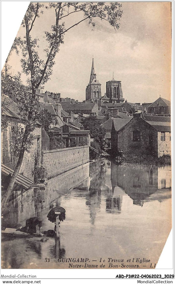 ABDP3-22-0262 -  GUINGAMP - Le Trieux Et L'Eglise Notre Dame De Bon  Secours - Guingamp