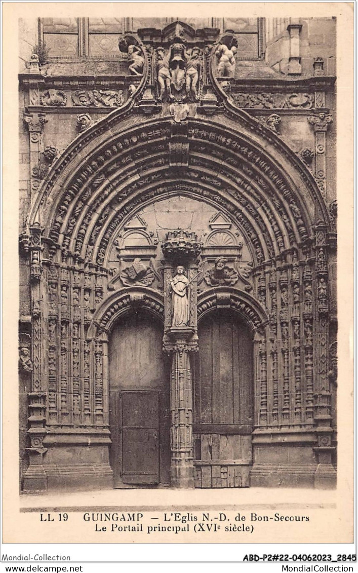 ABDP2-22-0170 - GUINGAMP - Eglise N D De Bon Secours - Le Portail Principale - Guingamp