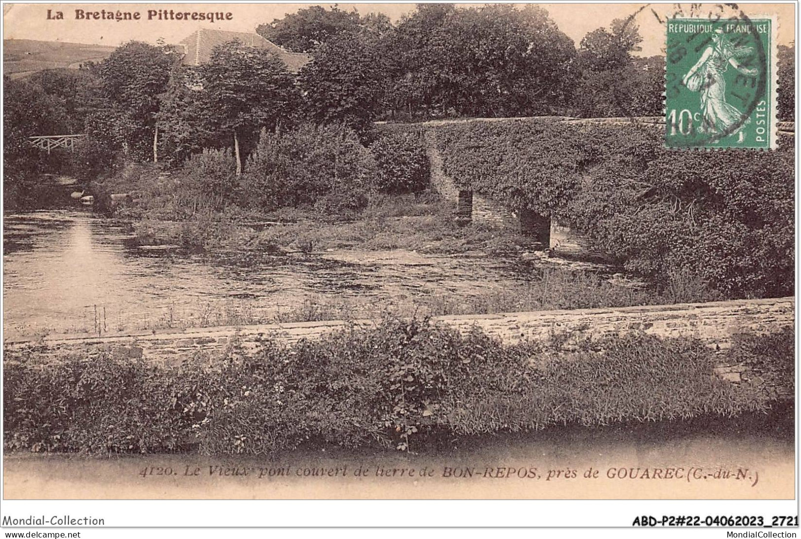 ABDP2-22-0108 - GOUAREC - Le Vieux Pont Couvert De Pierre De Bon Repos - Gouarec