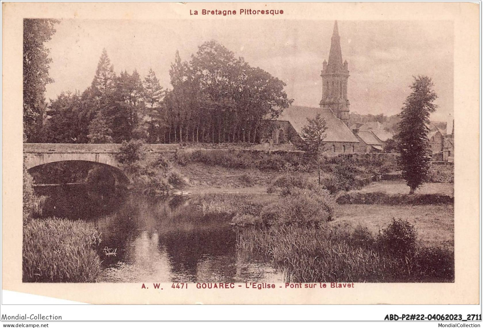 ABDP2-22-0103 - GOUAREC - L'Eglise - Pont Sur Le Blavet - Gouarec