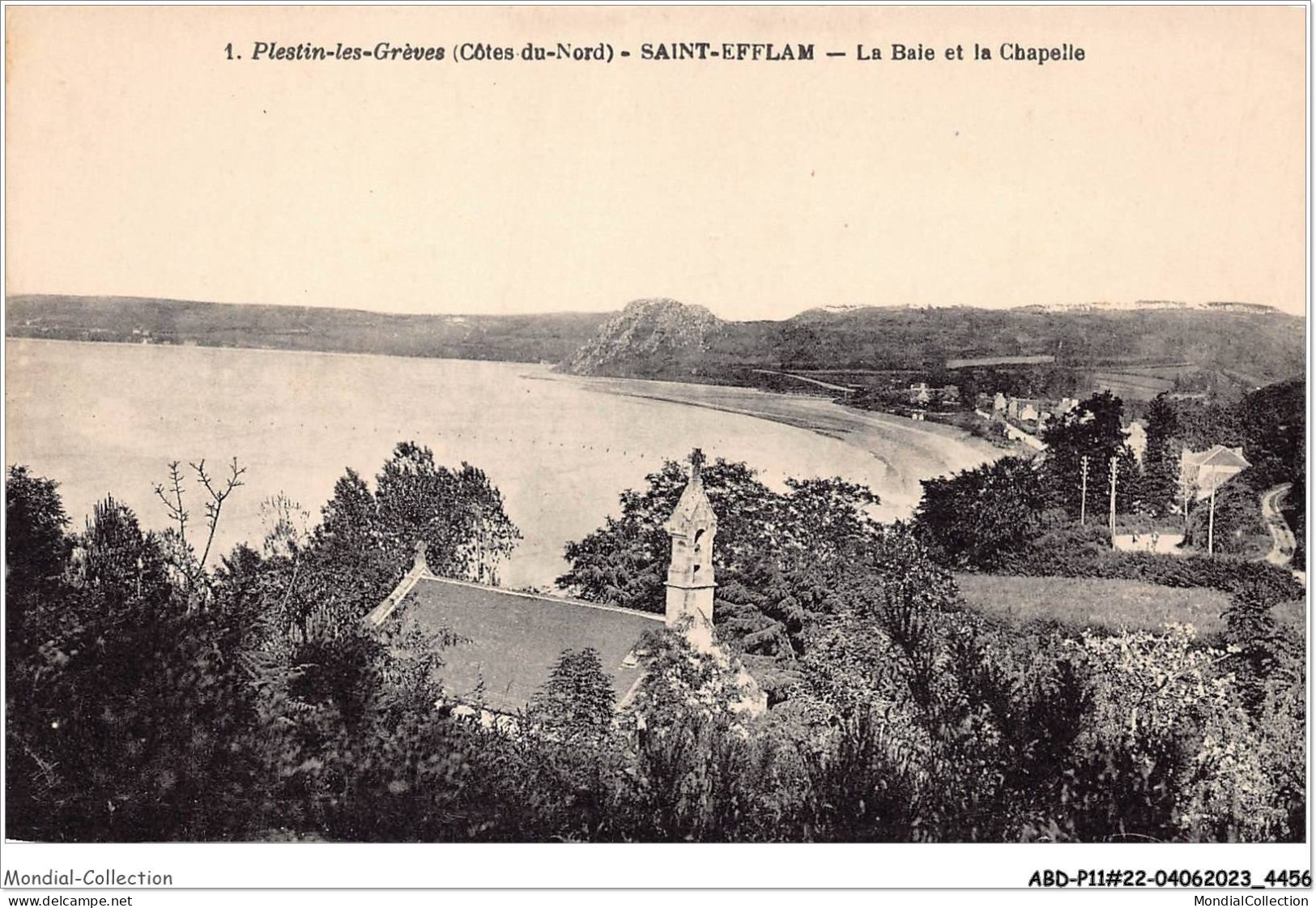 ABDP11-22-0986 - PLESTIN LES GREVES - Saint Efflam - La Baie Et La Chapelle - Plestin-les-Greves