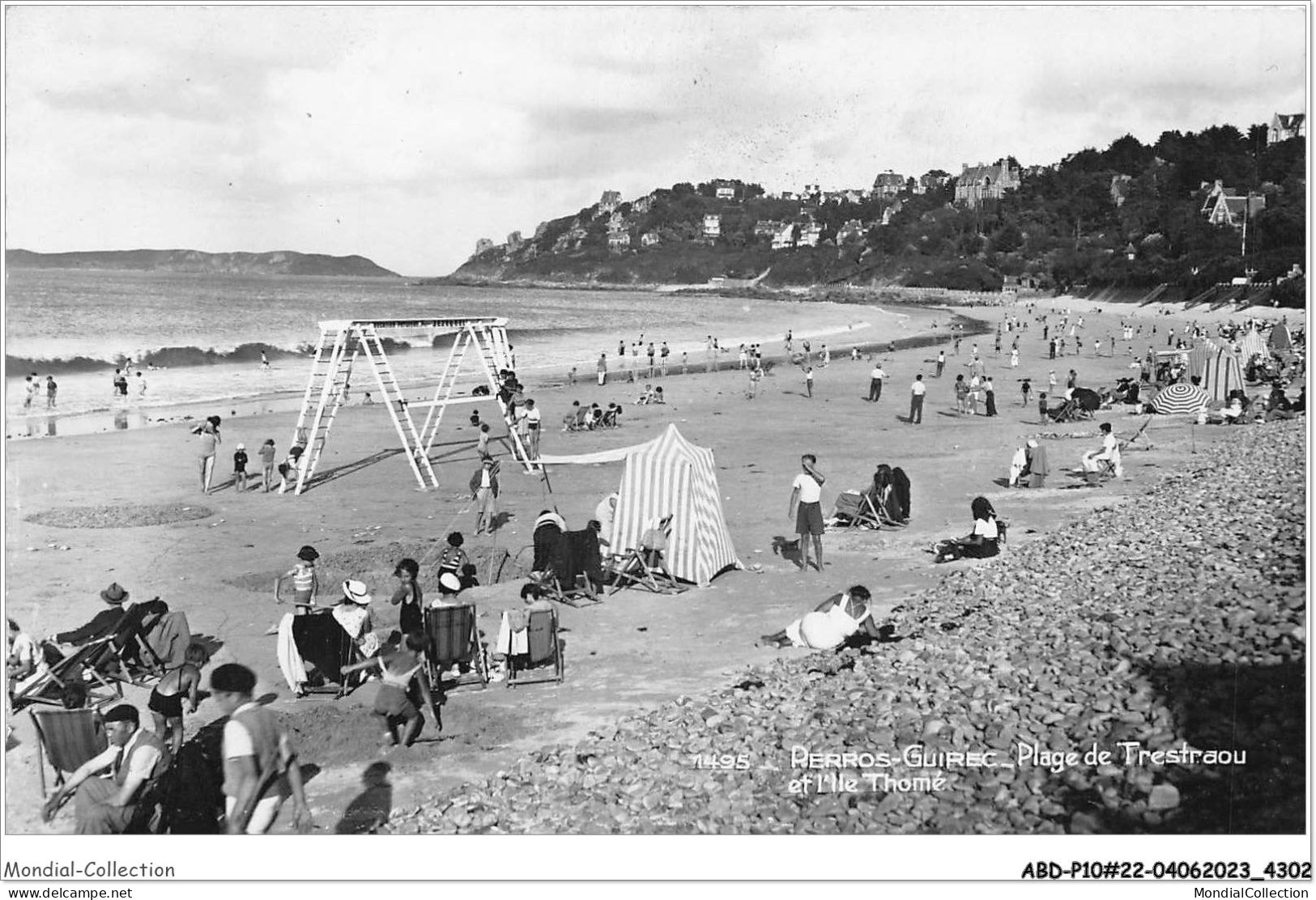 ABDP10-22-0909 - PERROS GUIREC - Plage De Trestraou Et L'Ile Thome - Perros-Guirec