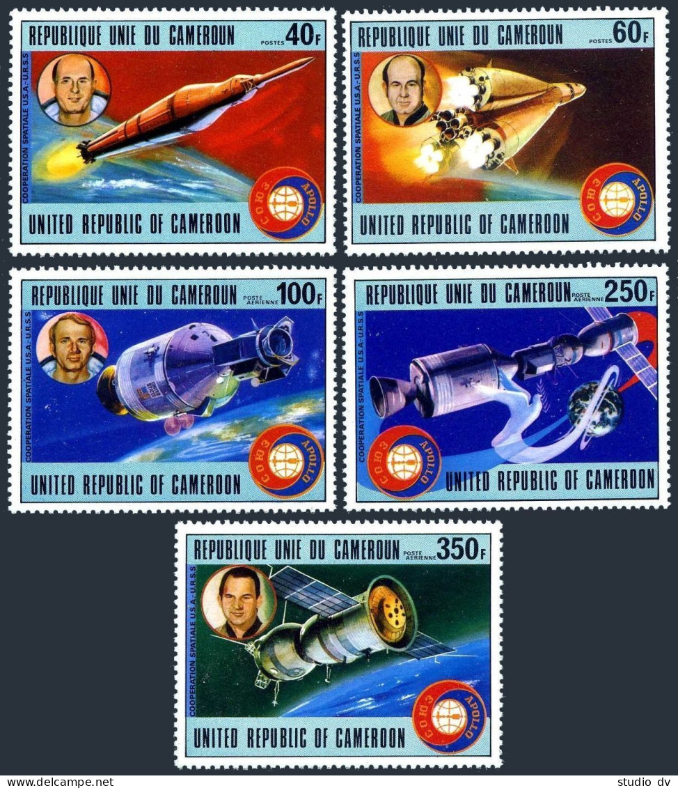 Cameroun 633-634,C256-C258,MNH.Michel 859-863. Apollo-Soyuz,1977. - Kameroen (1960-...)