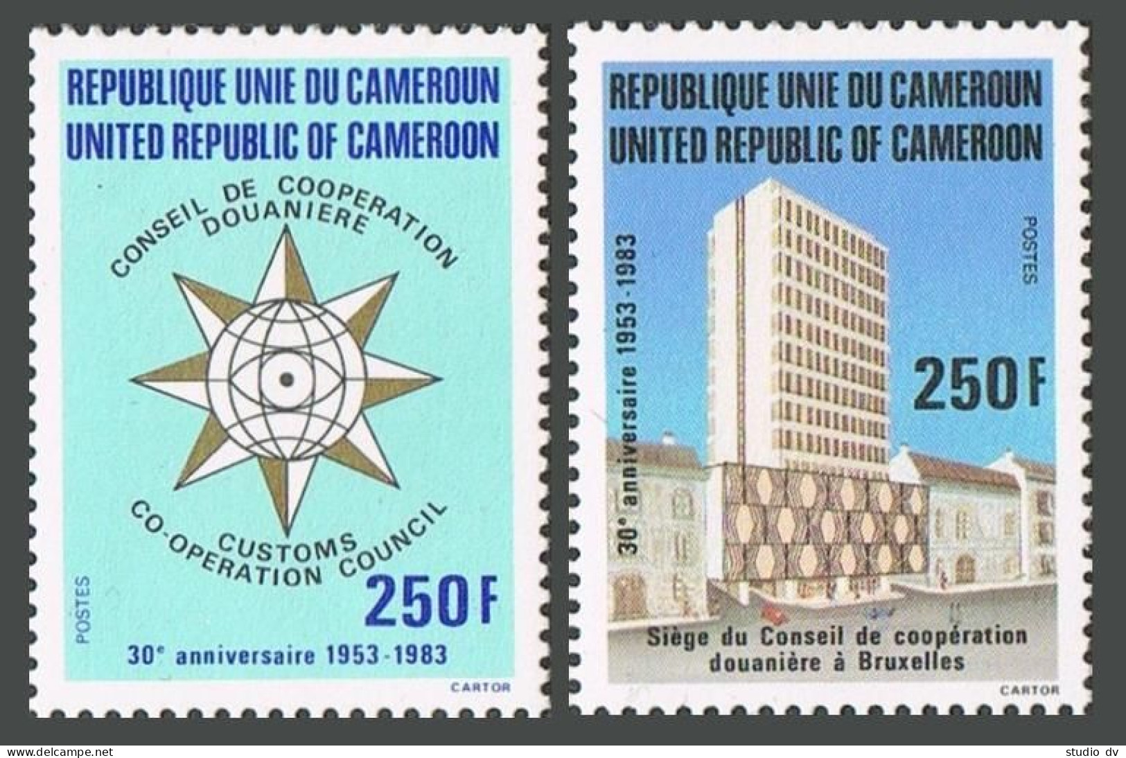 Cameroun 726-727,MNH.Michel 997-998. Customs Cooperation Council,39th Ann.1983. - Kameroen (1960-...)