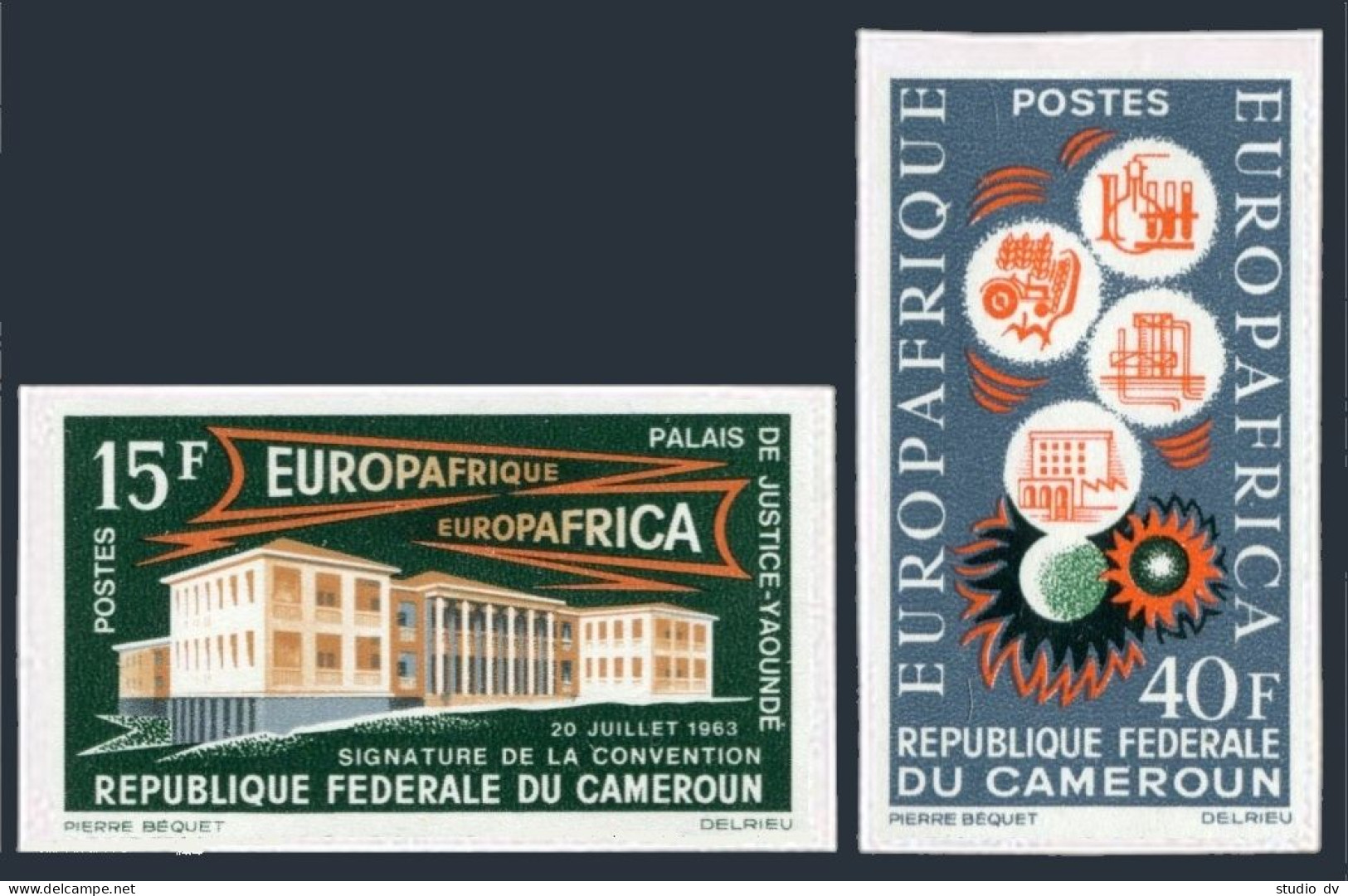 Cameroun 401-402 Imperf,MNH.Michel 408B-409B. EUROAFRIQUE 1964.Science. - Kamerun (1960-...)