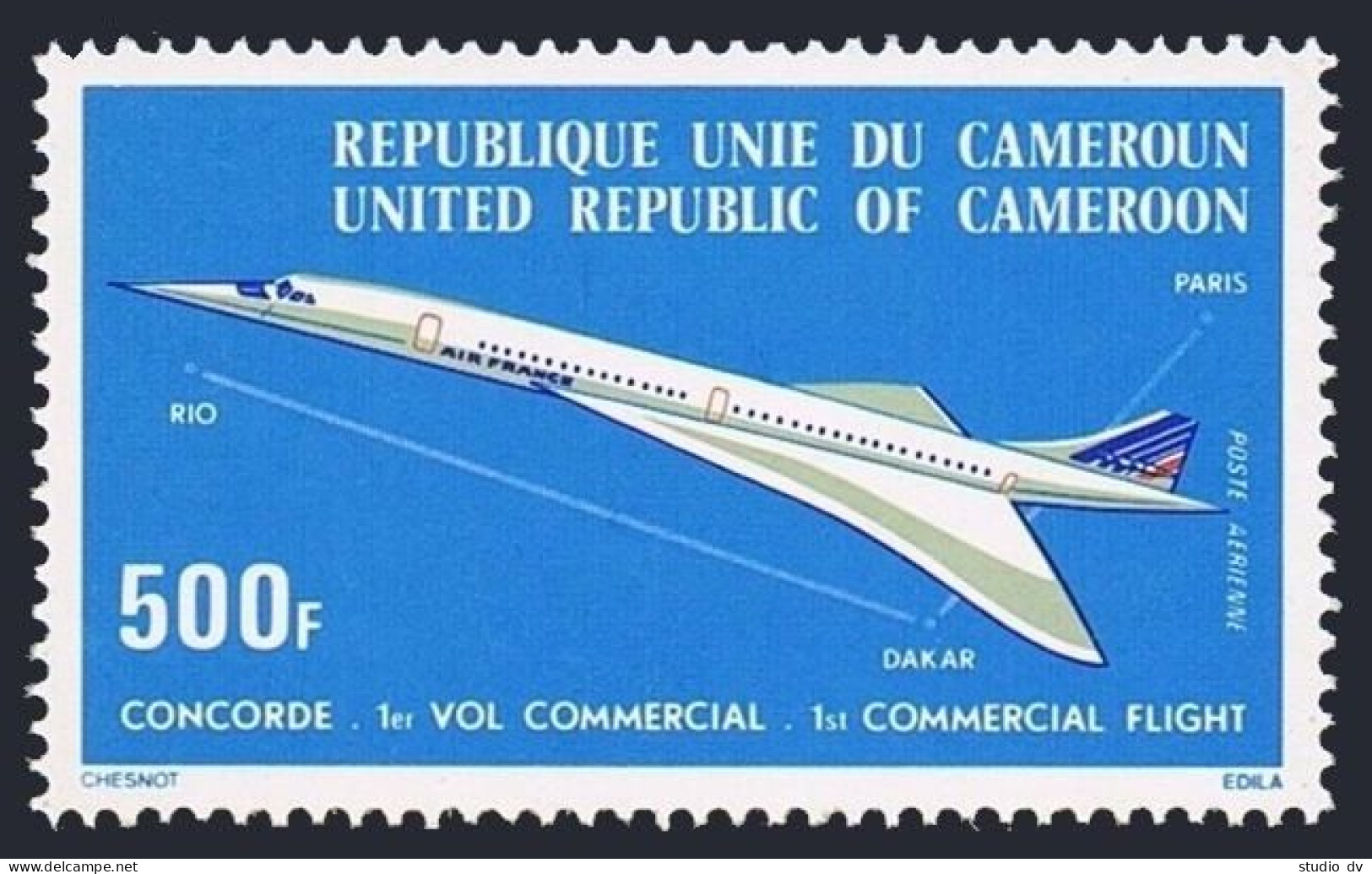 Cameroun C232, MNH. Michel 818. Concorde, Flight Paris-Rio De Janeiro, 1976. - Cameroun (1960-...)