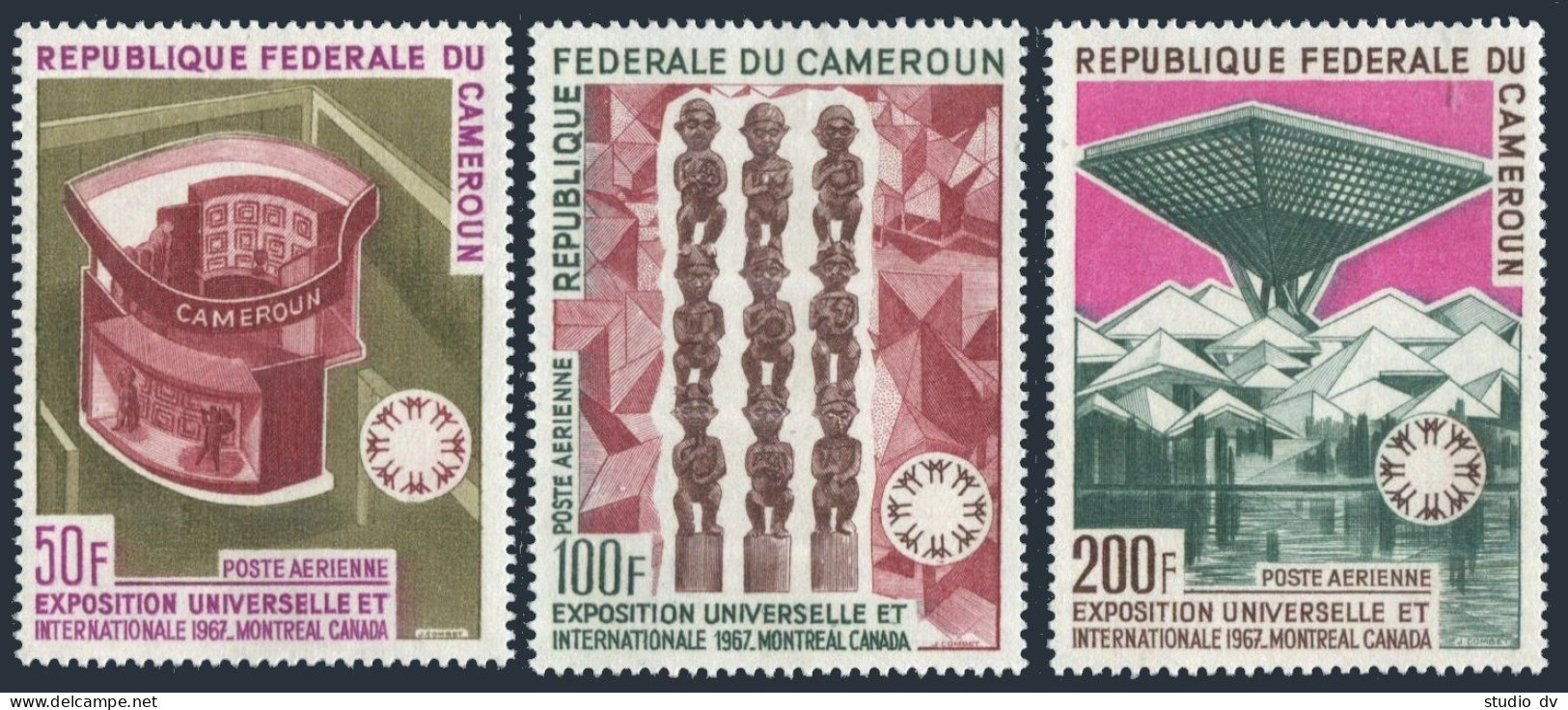 Cameroun C92-C94,MNH.Michel 525-527. EXPO-1967,Montreal.Ancestor Figures. - Camerun (1960-...)