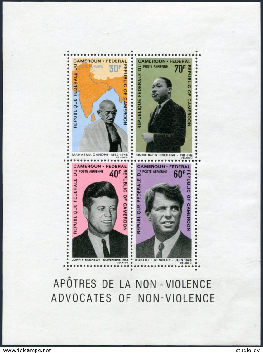 Cameroun C111-C116,C115a,MNH. Mi 557-562,Bl.5.Martin Luther King,Gandhi,Kennedy. - Kamerun (1960-...)