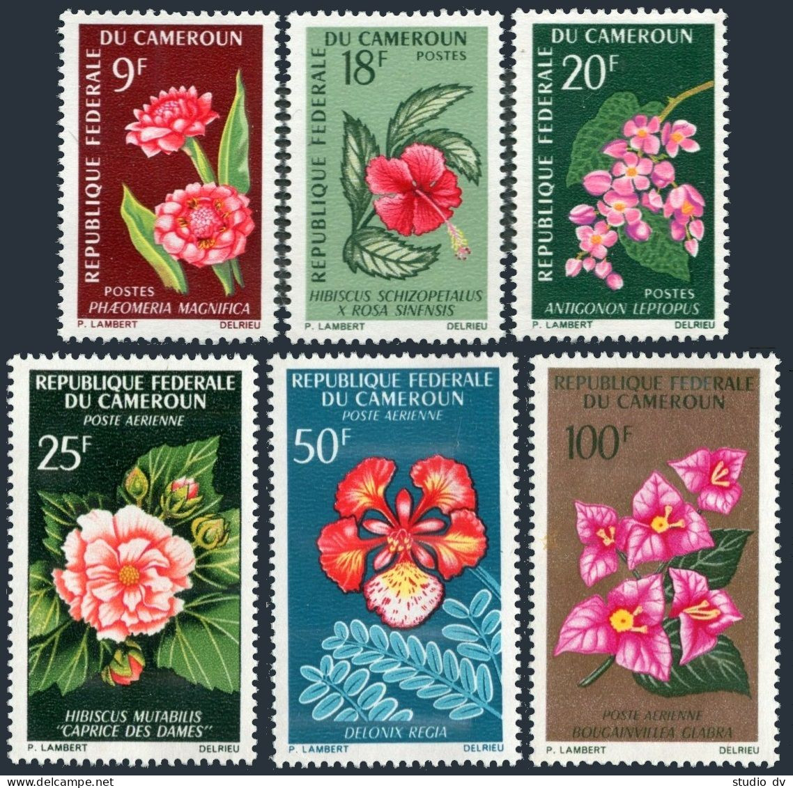 Cameroun 441-443,C70-C72,MNH.Michel 463-468. Flowers 1966. - Cameroun (1960-...)
