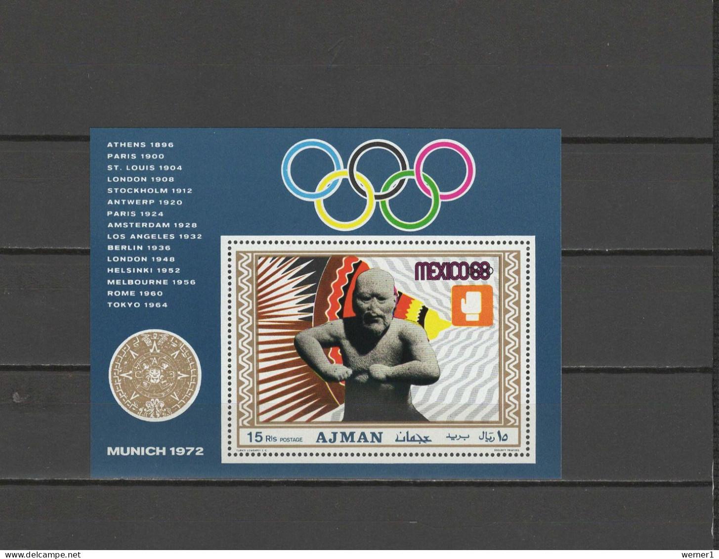 Ajman 1969 Olympic Games Mexico, S/s MNH - Summer 1968: Mexico City