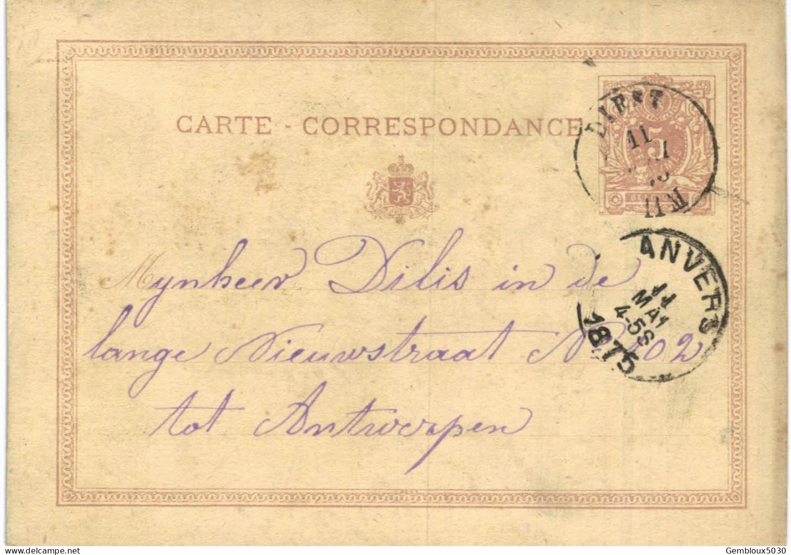Carte-correspondance N° 28 écrite De Diest Vers Anvers - Cartes-lettres
