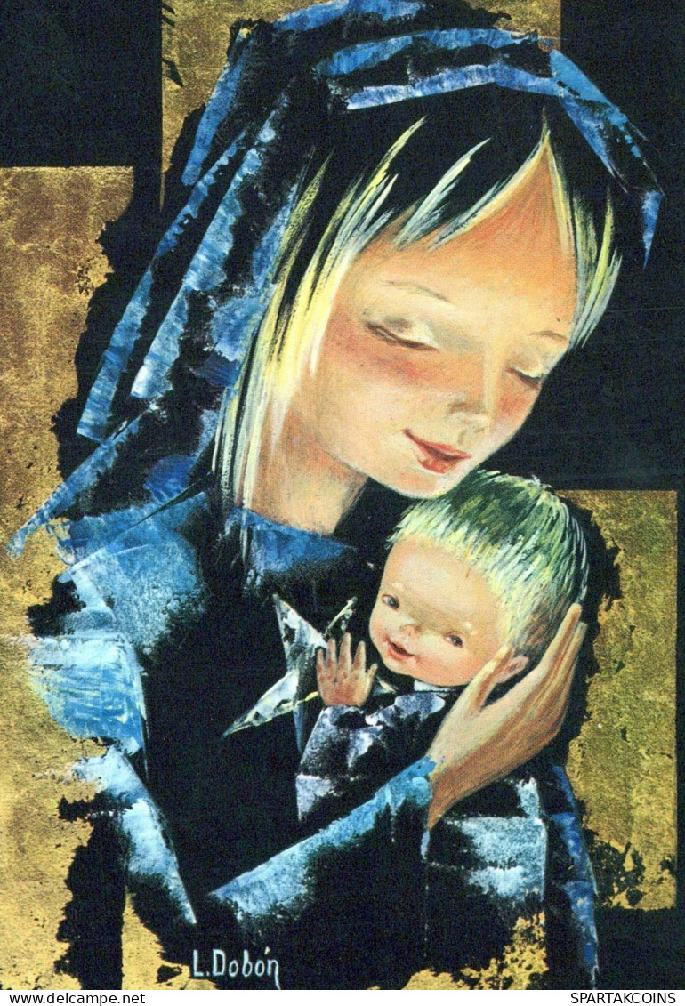 Vergine Maria Madonna Gesù Bambino Religione Vintage Cartolina CPSM #PBQ035.A - Virgen Mary & Madonnas