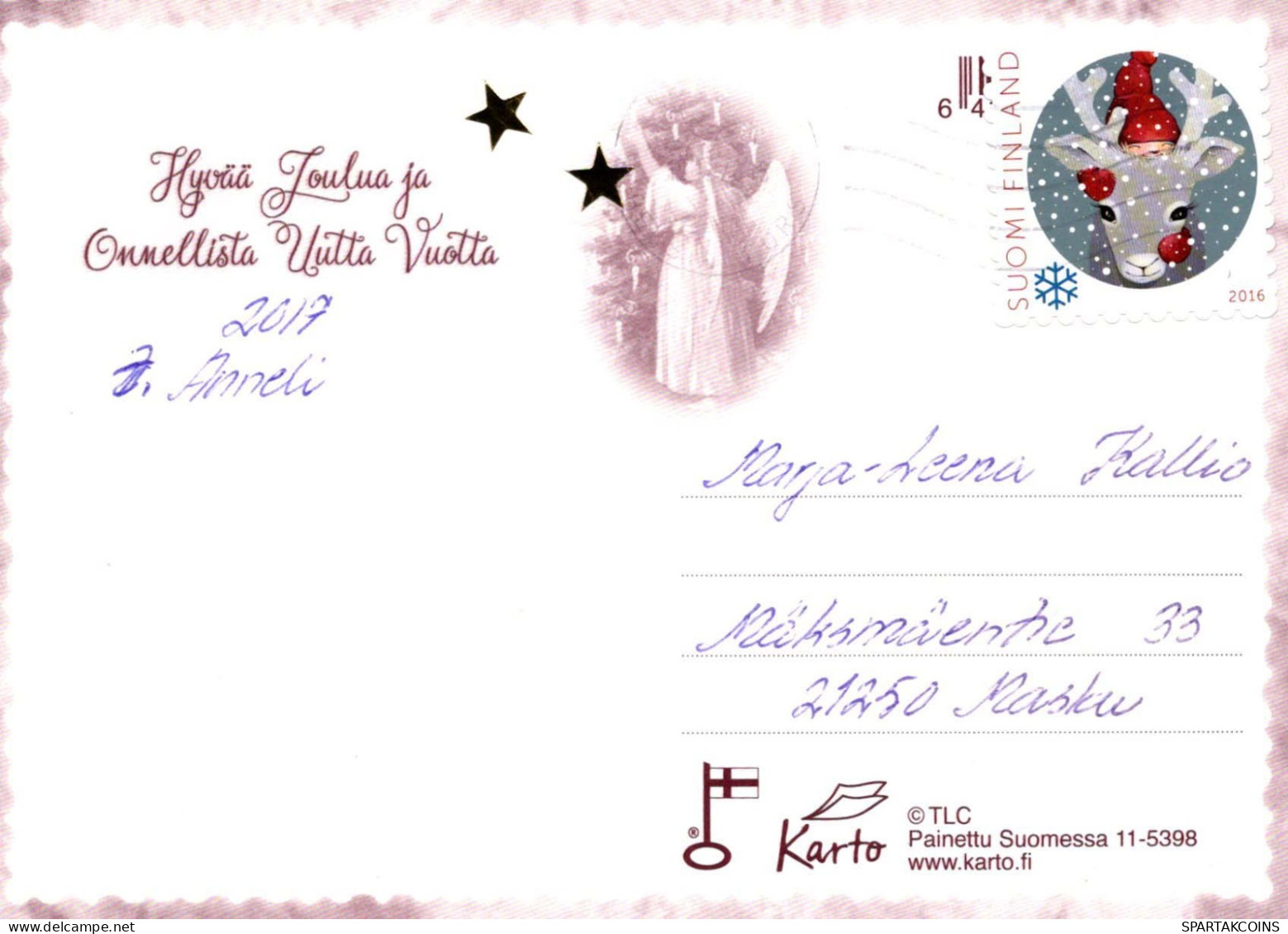 ÁNGEL Navidad Vintage Tarjeta Postal CPSM #PBP448.A - Angels