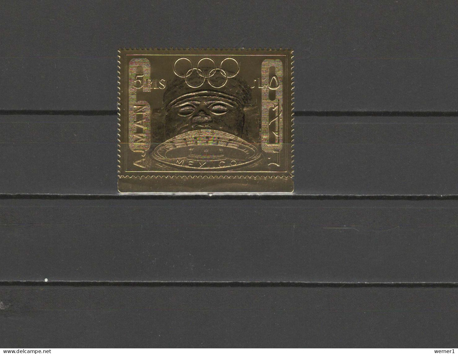 Ajman 1968 Olympic Games Mexico, Gold Stamp MNH - Summer 1968: Mexico City