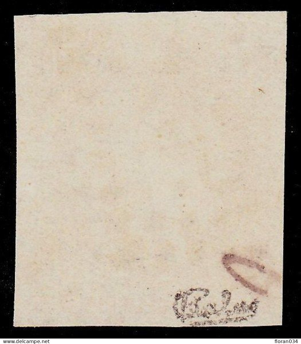 France N° 43Ba Rep.2 Bistre-orangé  Obl. GC Signé Calves - Cote 160 Euros - TB Qualité - 1870 Bordeaux Printing